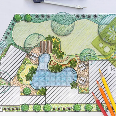 Landscape blue print