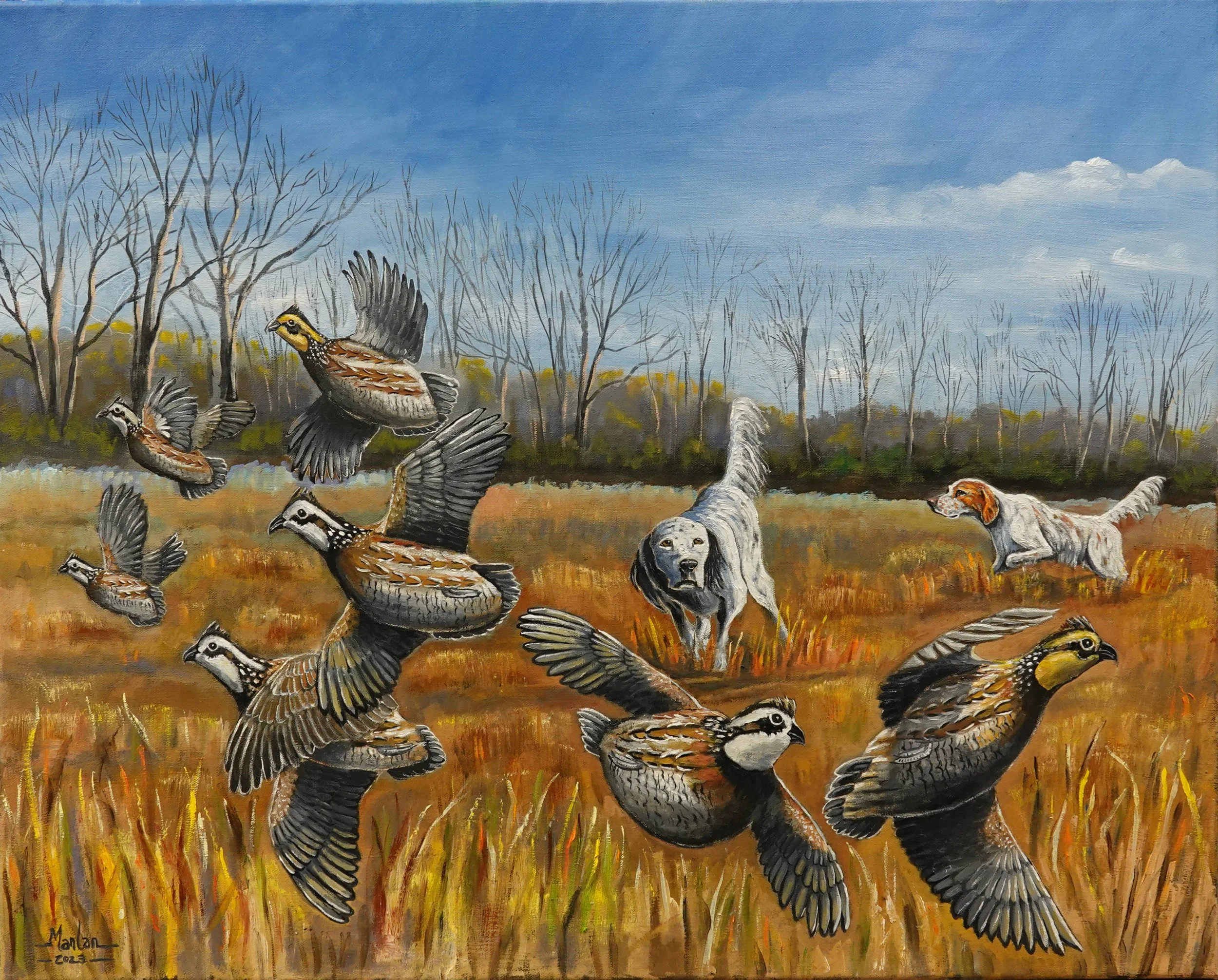 ON POINT, 29x35" Framed.