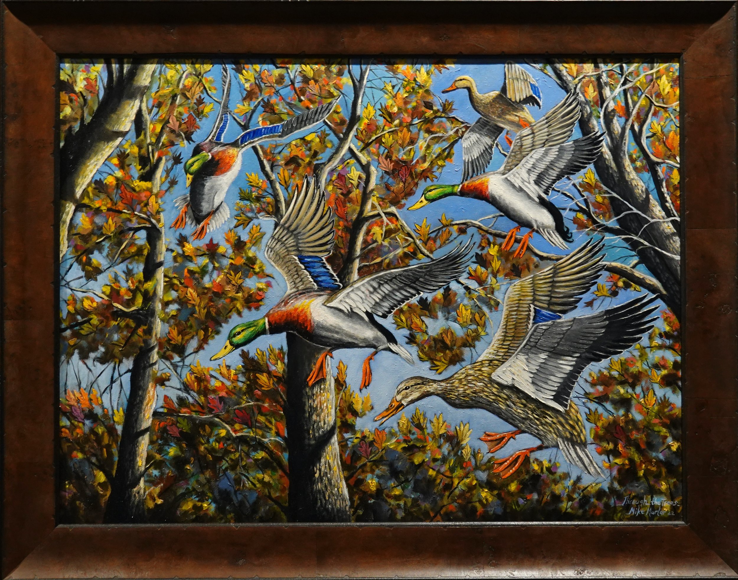 Through The Trees, 35X45" Framed.
