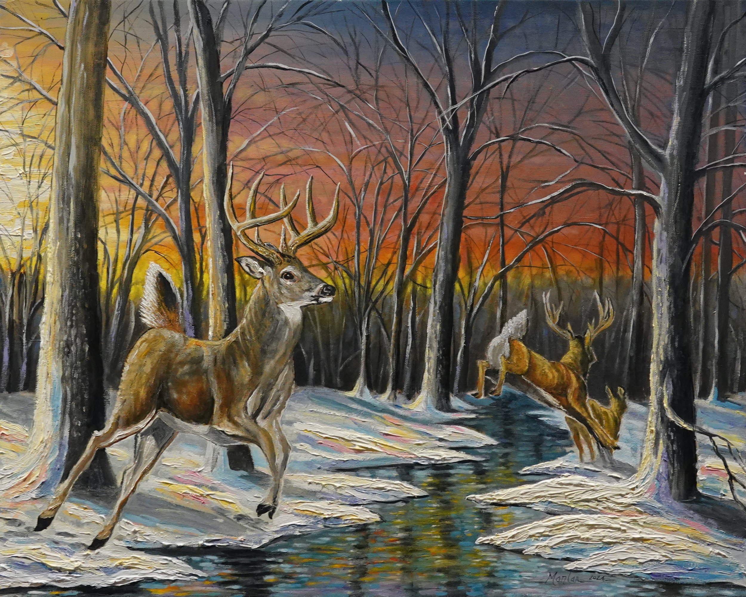 ON THE RUN, 29x35" Framed.