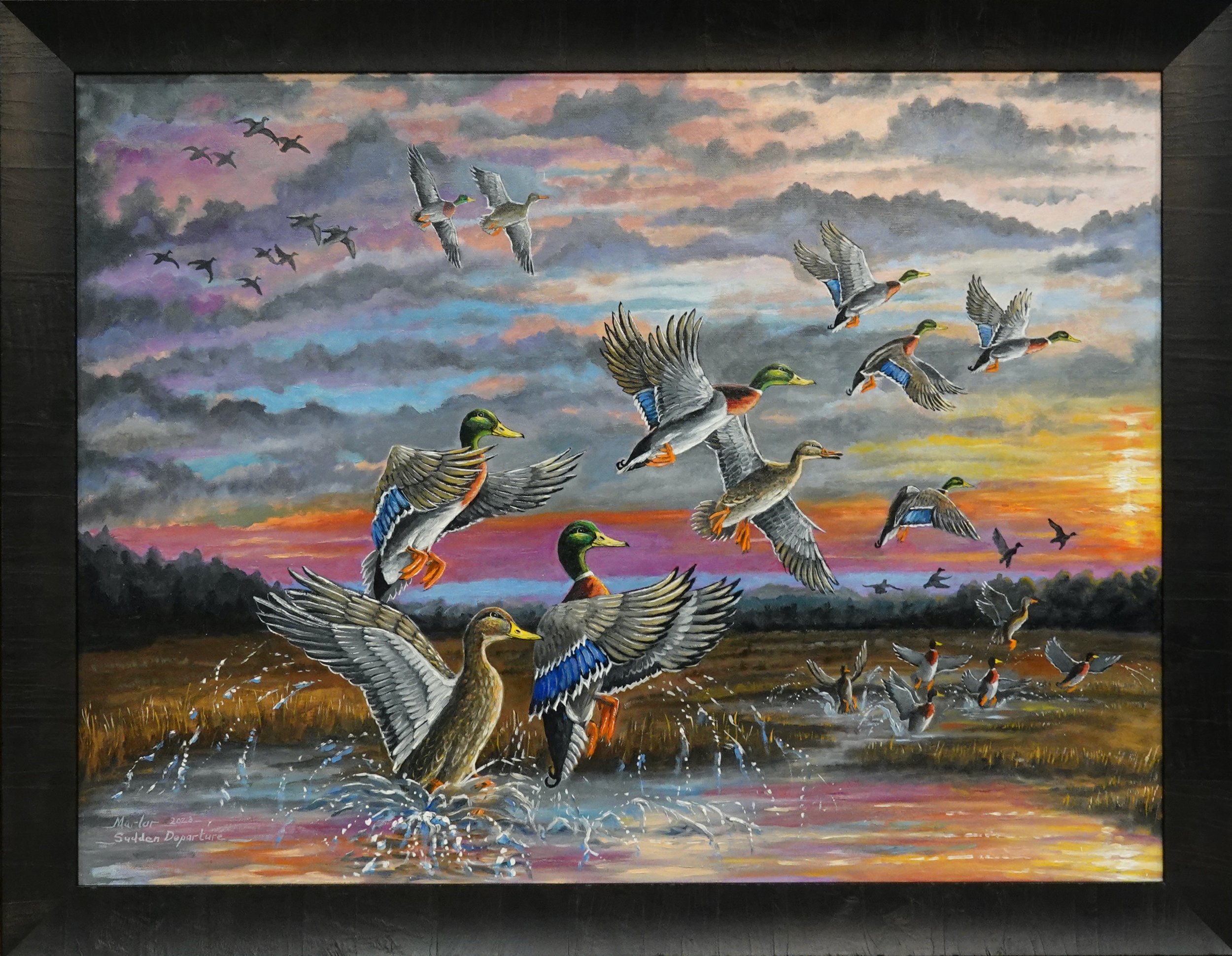 Sudden Departure, 35x45" Framed.