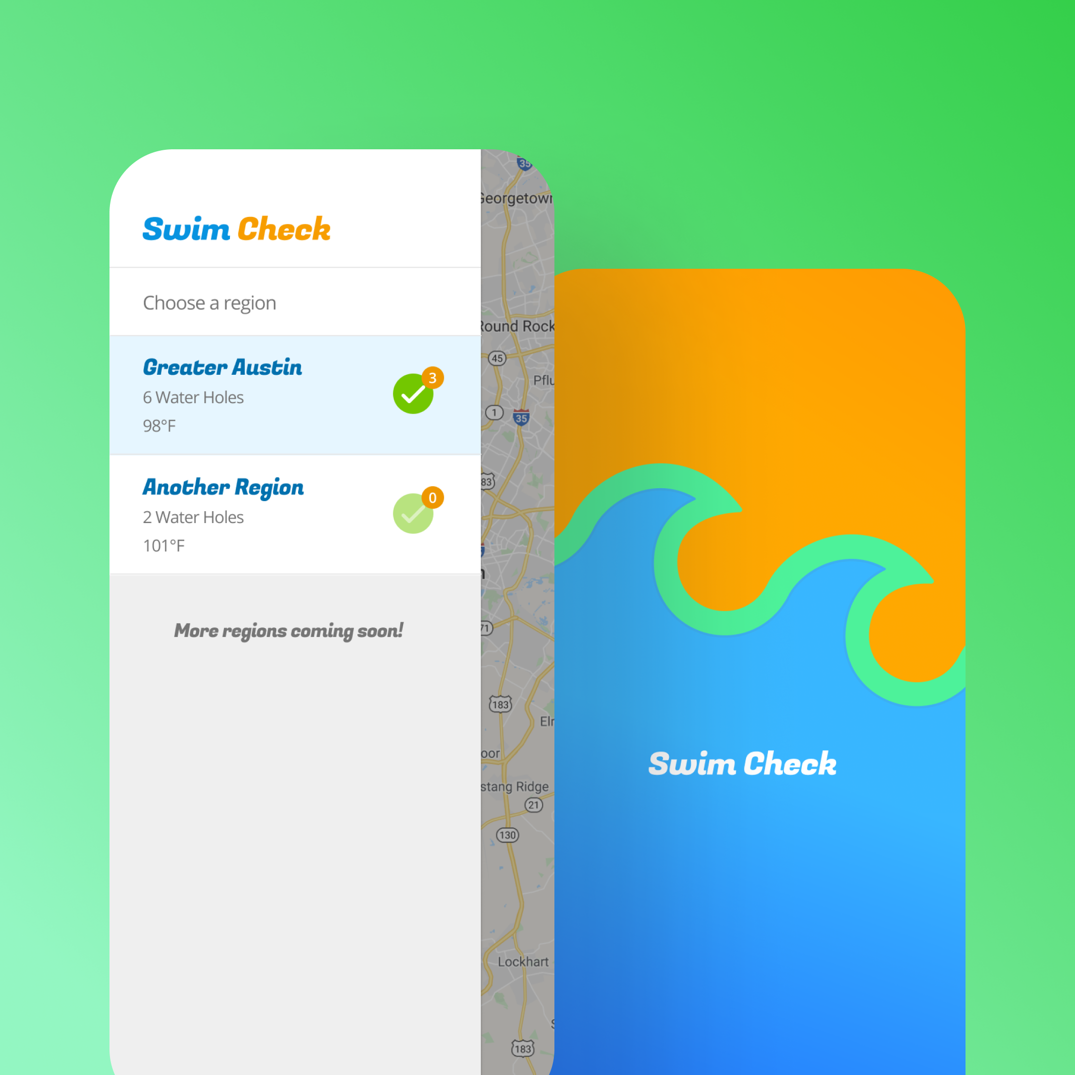  A fun micro-app to check water depth and flow of local swimming holes. 