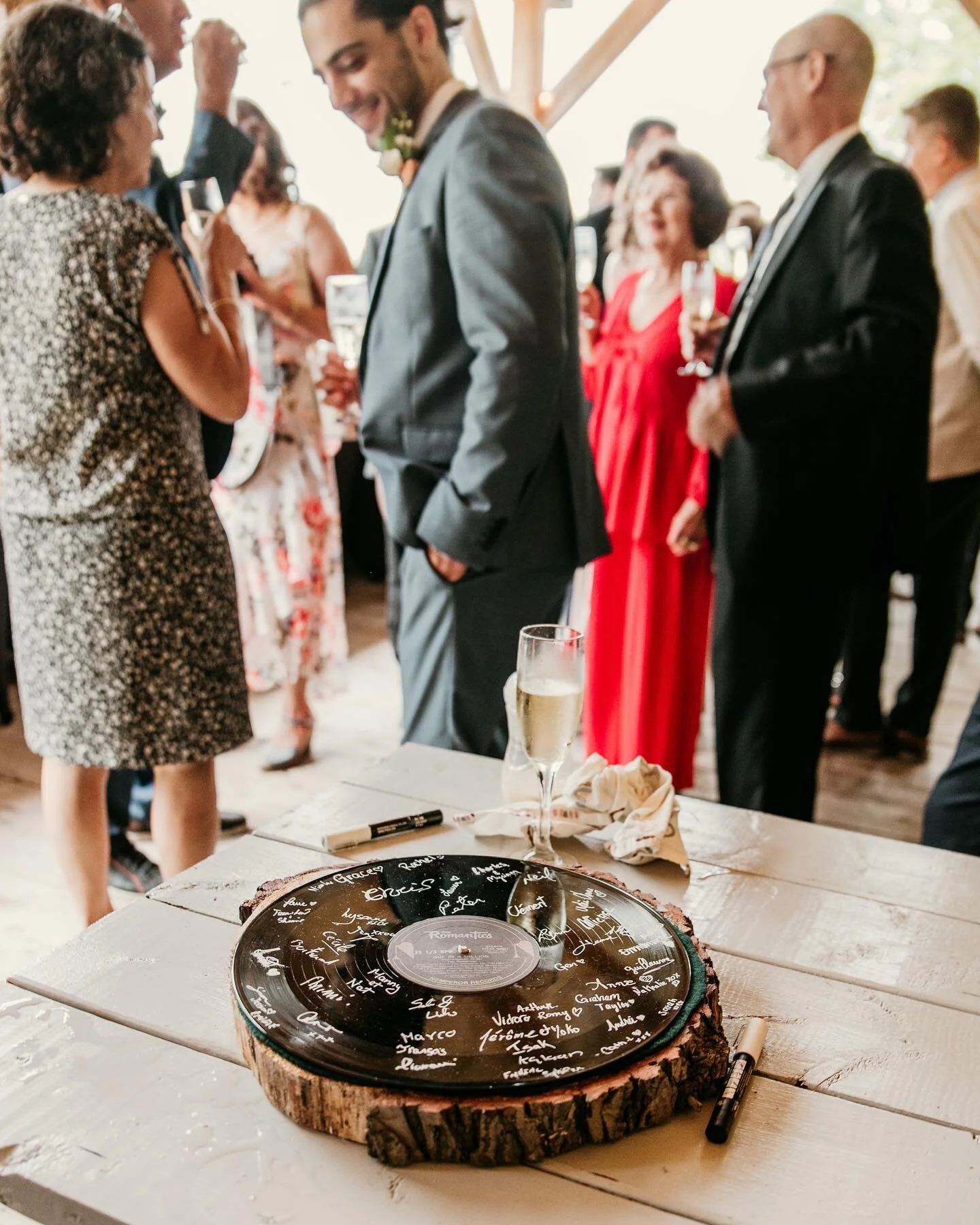 This signed record is a creative alternative to a guest book. There are so many ways to preserve the names of your guests and have a keepsake for years to come! 

I shared a blog post with 6 different ways to preserve your wedding day memories (other