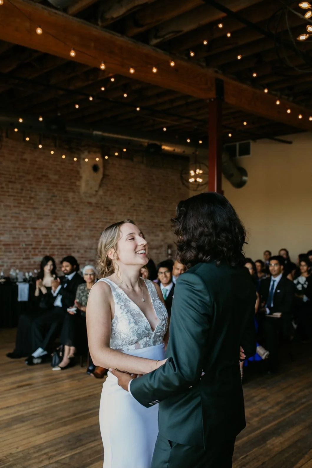 string lights wedding in Paris Ontario, photographed by Erica Penner
