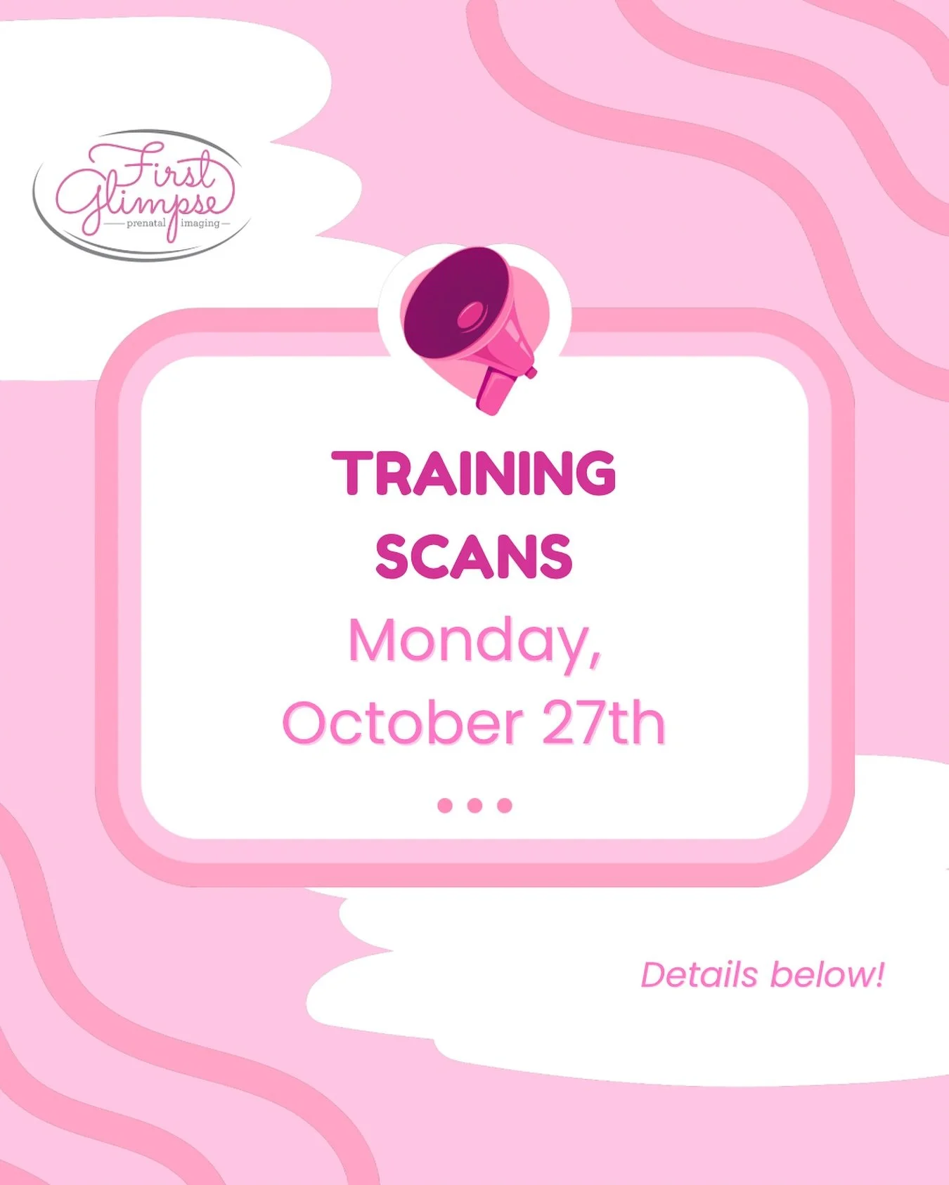 ✨ We&rsquo;re so excited to be adding a new member to our team! To welcome her to the First Glimpse family and help her get comfortable with our machine and facility, we&rsquo;re offering limited 𝗧𝗥𝗔𝗜𝗡𝗜𝗡𝗚 𝗦𝗖𝗔𝗡𝗦 at special 𝗗𝗜𝗦𝗖𝗢𝗨𝗡?