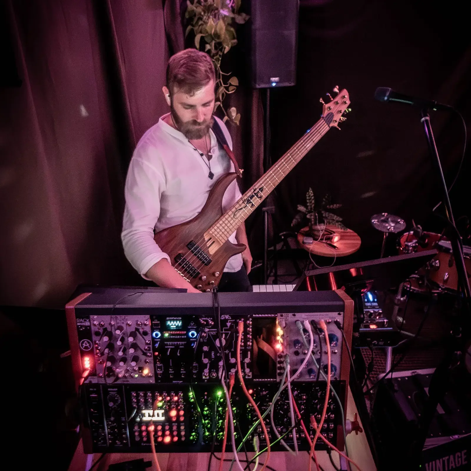 John Daniel Ray playing with Vintage Astronaut on the 6 string bass and modular synth