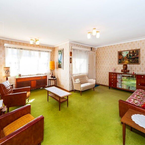 &ldquo;This three bedroom apartment has been virtually untouched by time&rdquo; Maroubra,NSW #realestate #retrointeriors #retroloungeroom #suburban