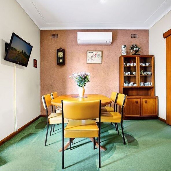 Kingsgrove NSW &ldquo;Impeccably presented, the home has been incredibly well-maintained over the years with plenty of original character and vintage features.&rdquo; #suburbankingdoms #retrointerior #diningroom #retrochairs #midcentury #realestate