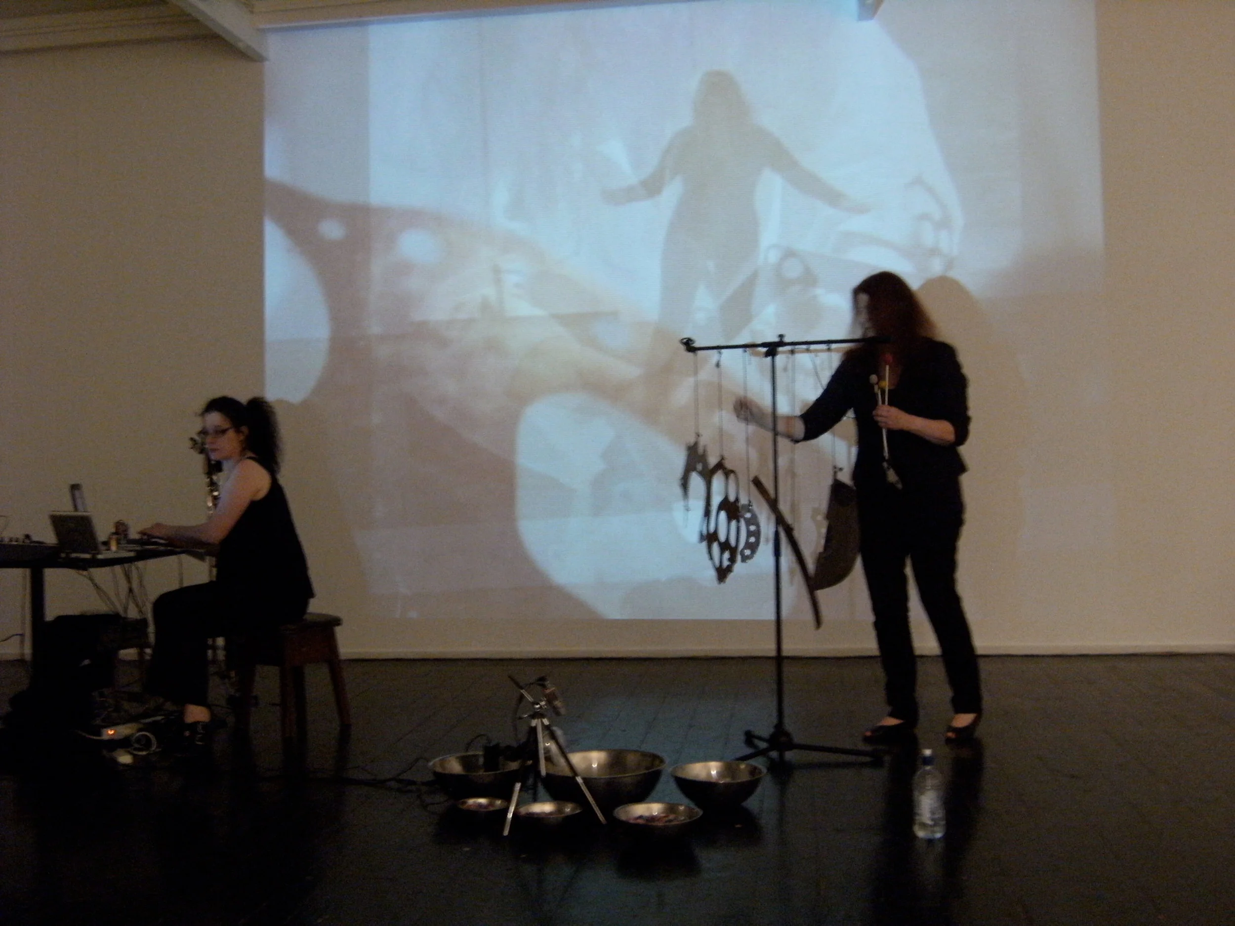    Carparts  , playable sound sculpture with live video mix Brigid Burke, Reconnaissance Gallery, Melbourne 2009 