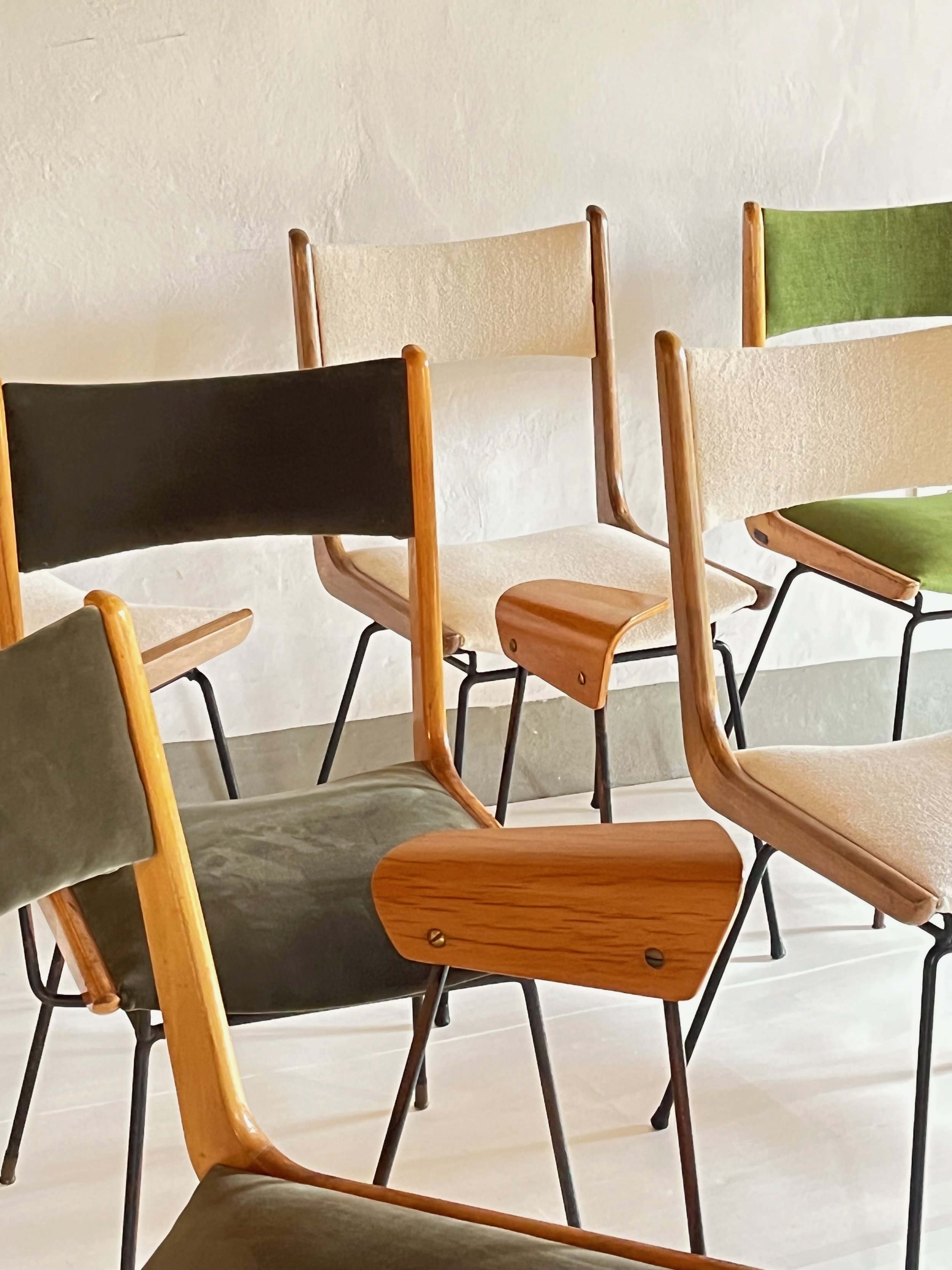 SOLD Boomerang chairs designed by Carlo De Carli in the 1950's.