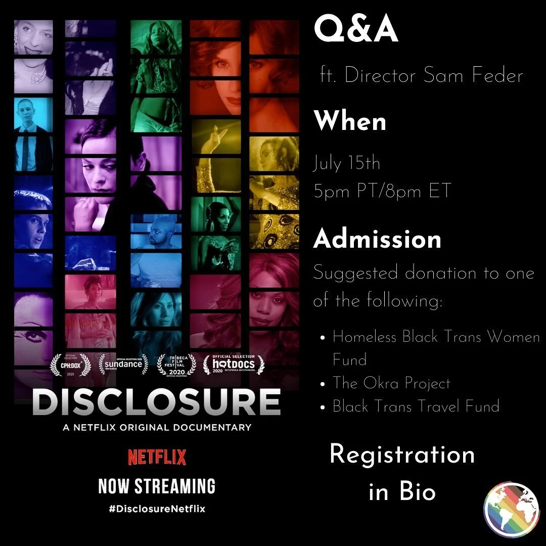 *UPDATE* Second Speaker Added!
80% of Americans don’t think they have ever met a trans person, so everything they know about trans people comes from film and television. @disclosuredoc reveals the cultural power and consequences of those repre