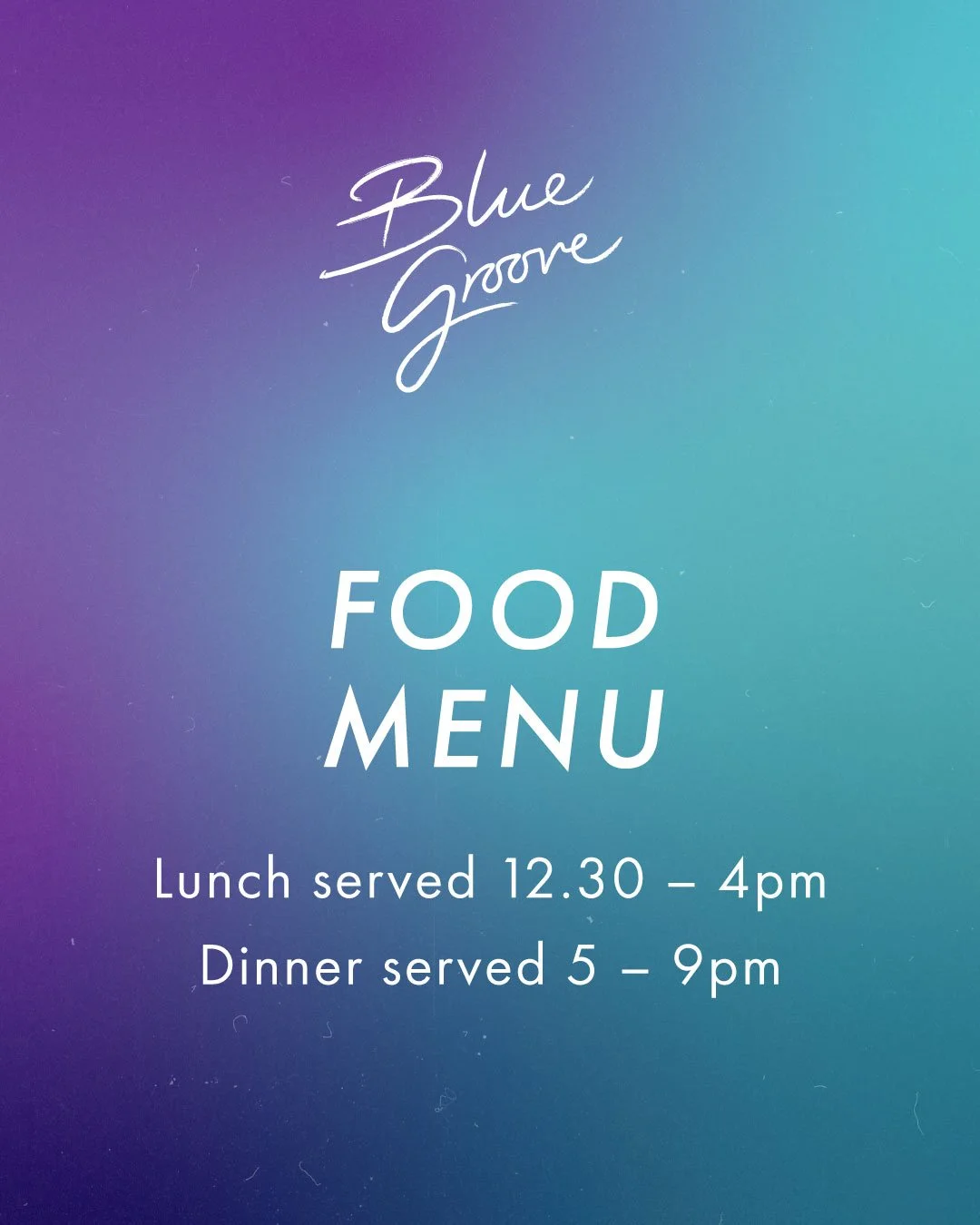 Blue Groove Food Menu