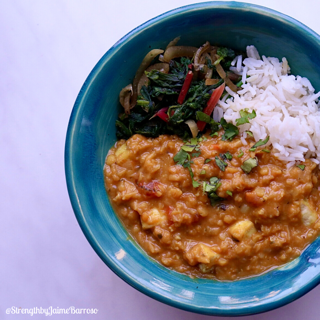 Golden Thai-Curried Red Lentils (with Tofu)