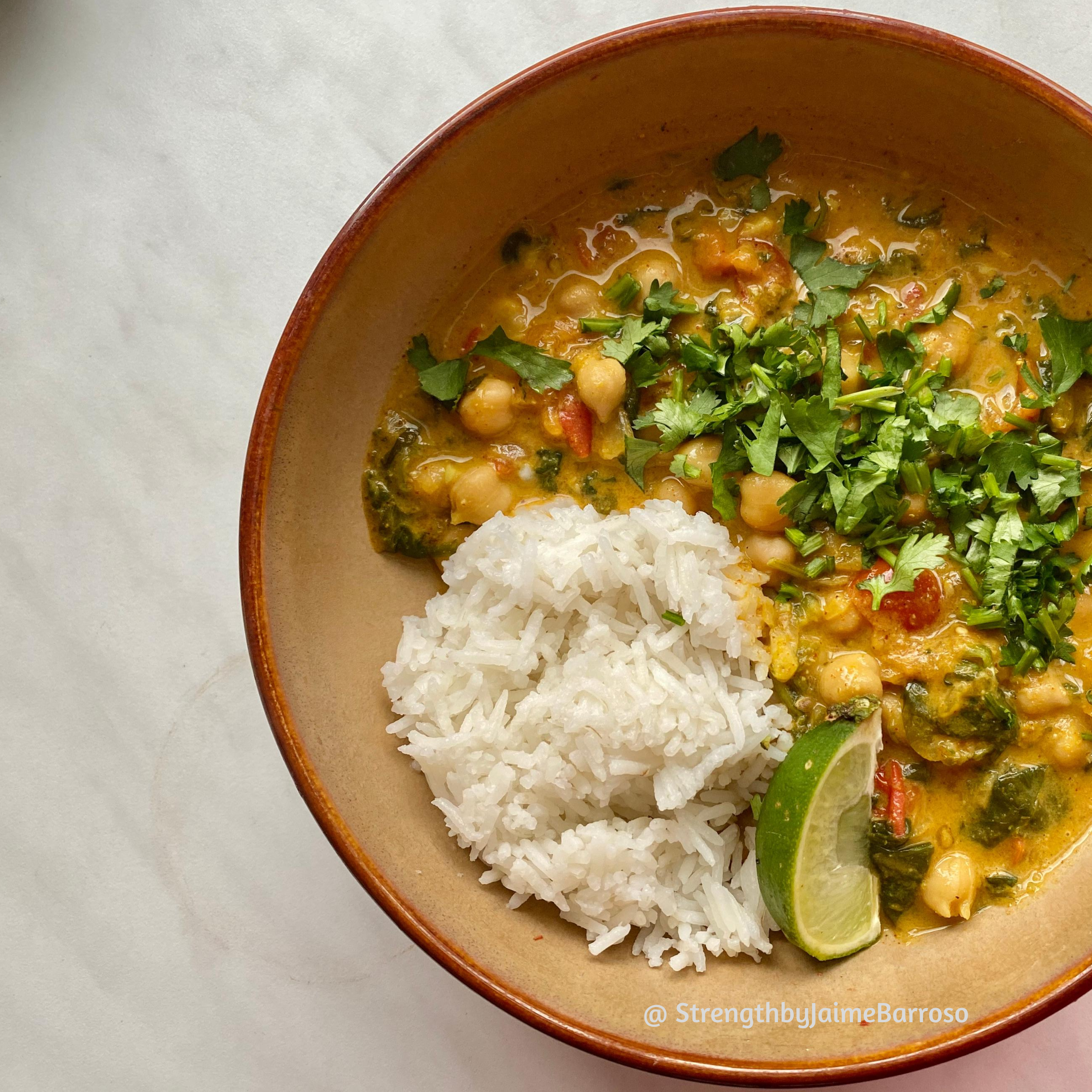 Chickpea Tomato Spinach Curry