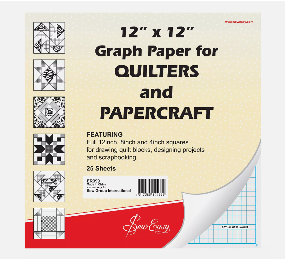 Sew Easy 12” x 12” Graph Paper for Quilting