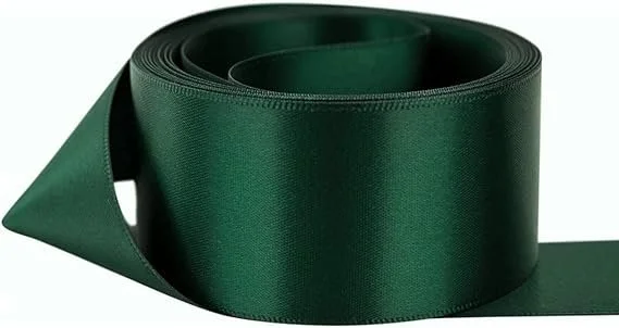 Berisford Wide Green Satin Ribbon