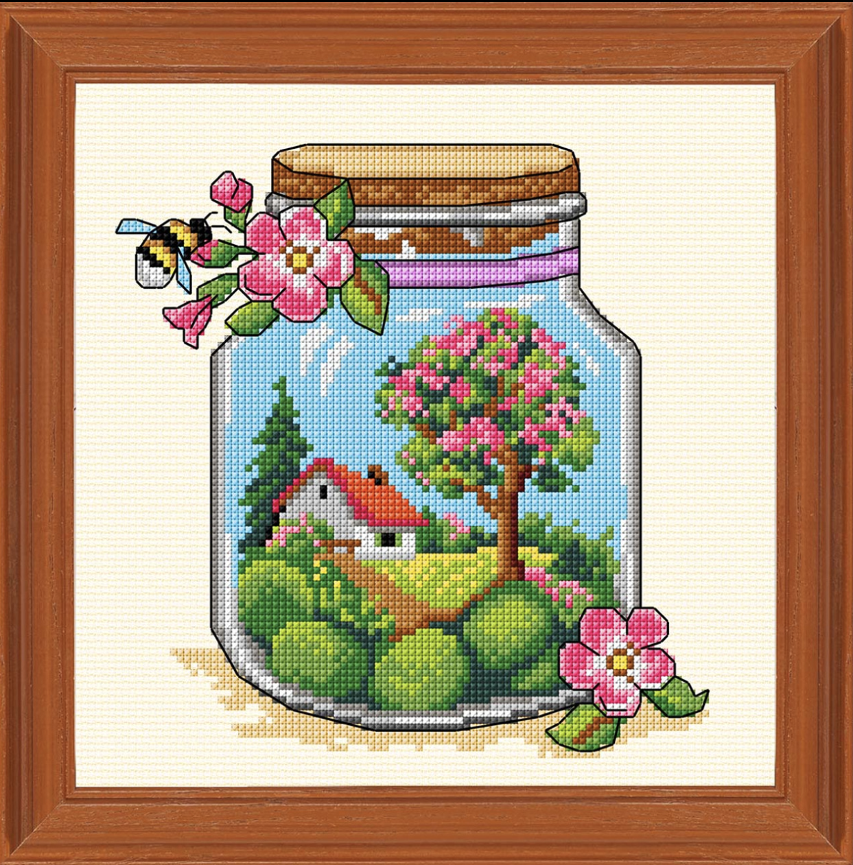 Orchidea Spring jar cross stitch kit..png