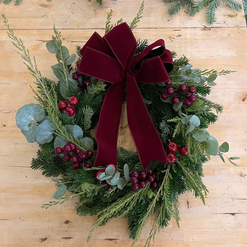 Fresh Foliage Wreath Making