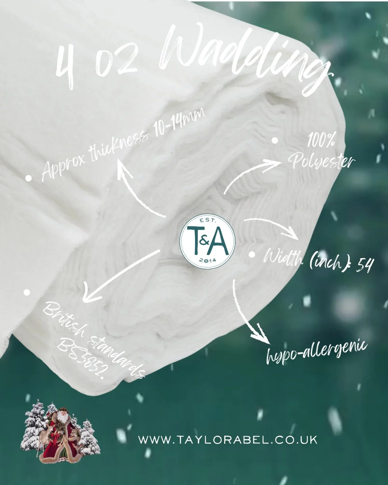 🔔 RESTOCKED 🔔 

✨ 4oz Wadding &ndash; The Quiet Hero of Every Craft Project✨

Soft, warm, lightweight and perfectly reliable&hellip; our 4oz polyester wadding is a must-have for quilters, crafters and Christmas makers alike 🎄✂️

✔️ Approx. 10&ndas