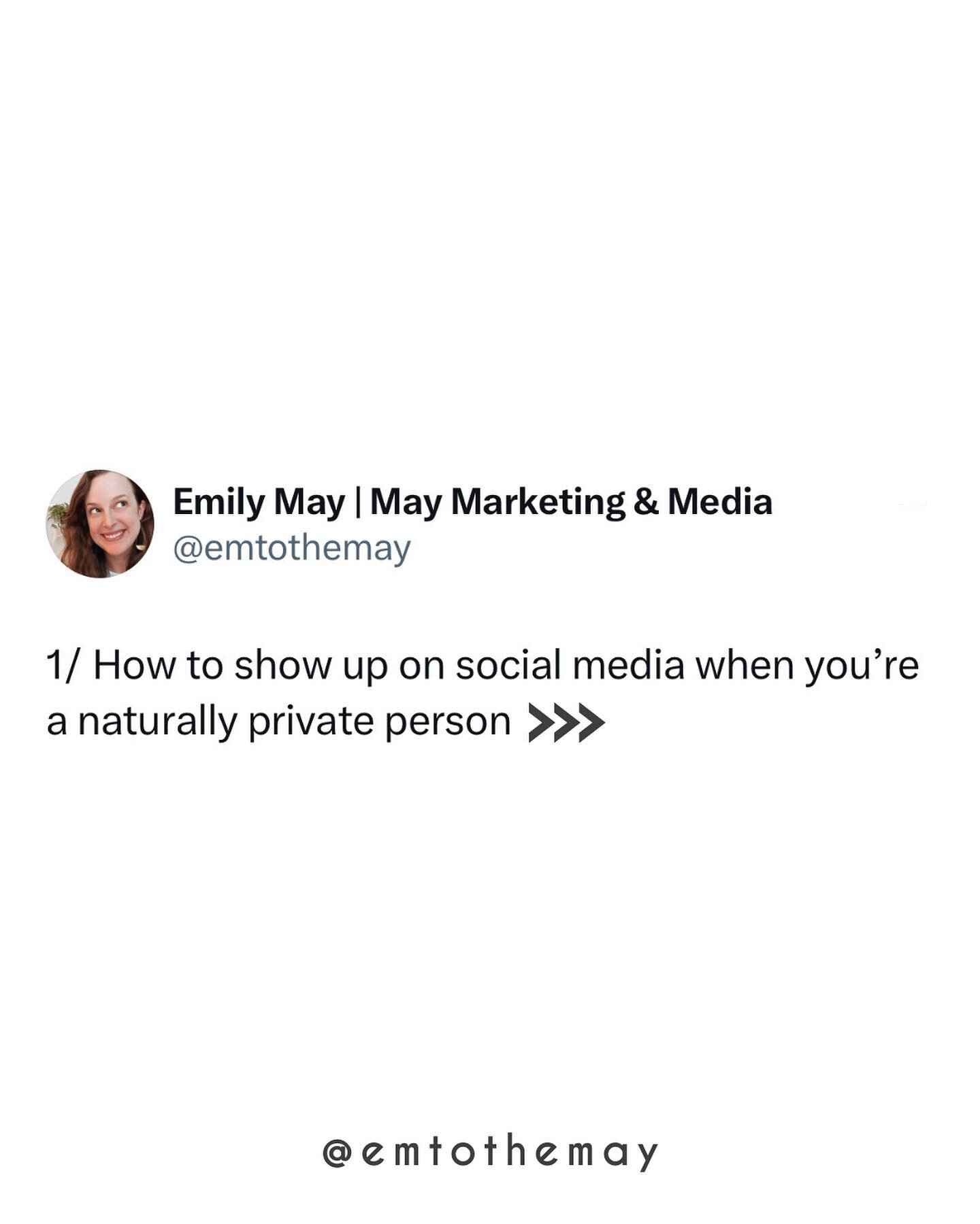 It's ultimately up to ✨you✨ how you show up in this space. 

But if you're a more naturally private &amp; introverted person, there are some things you can do to protect your peace &amp; still show up on social media for your business. 

⚡Get clear o