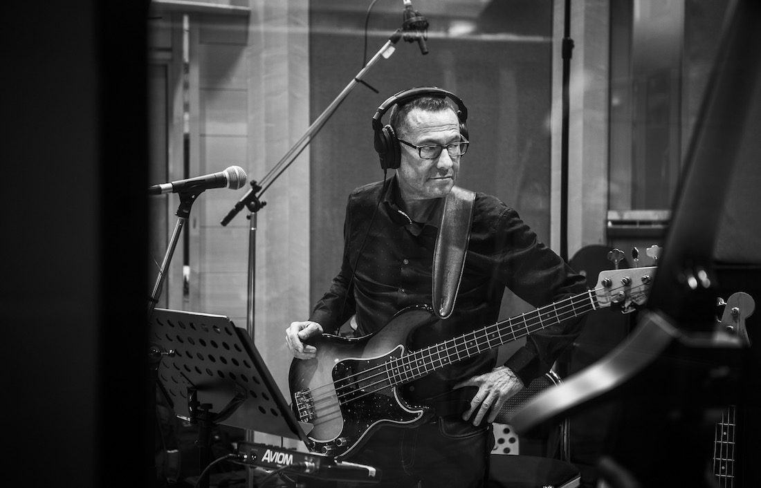 Bassist Jeremy Meek recording album with Paul Carrack at Air Studios