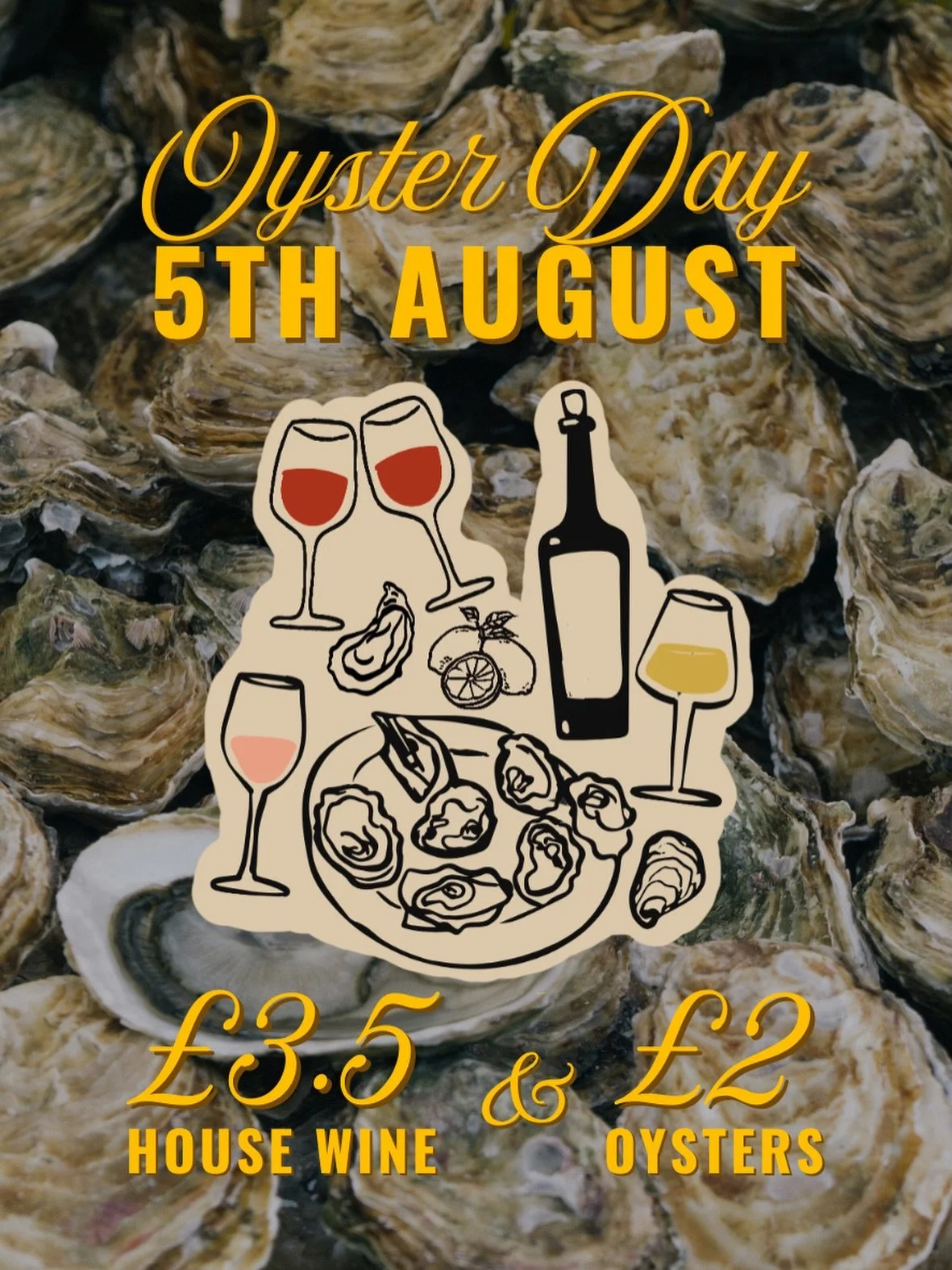 This Wednesday &mdash; The terrace starts moving from 6pm, freshly shucked &pound;2 Oysters land on ice, &pound;3.5 House Wine fills the glasses &amp; someone calls for another round as soon as the sun slips across the tables.
⠀⠀⠀⠀⠀⠀⠀⠀⠀
We&rsquo;ll b