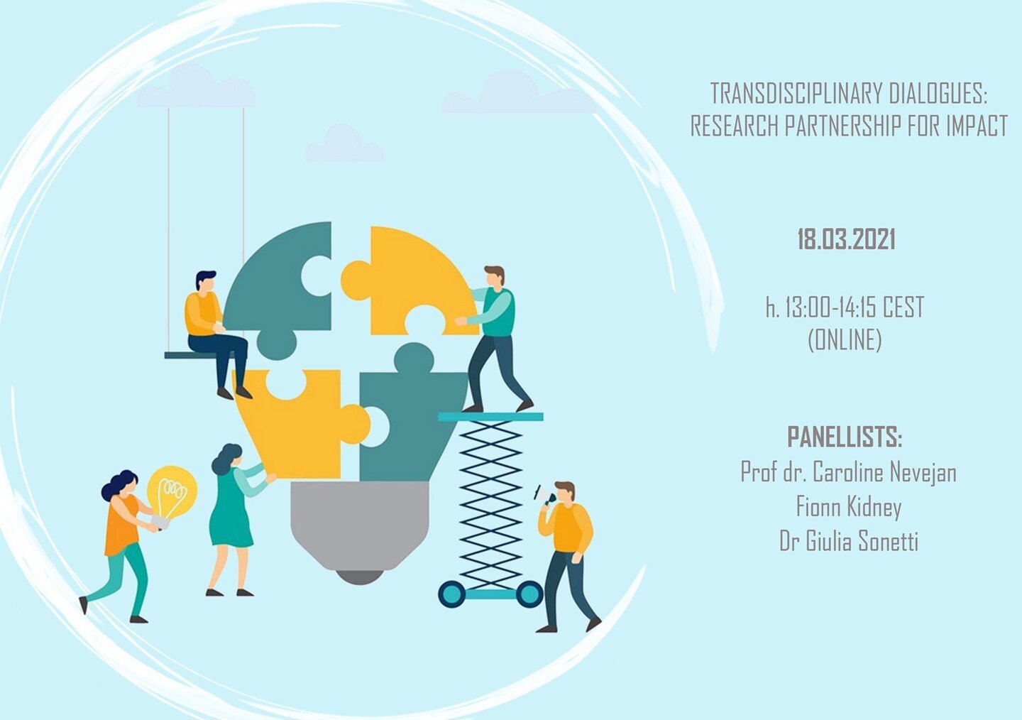Transdisciplinary Dialogues: Research Partnerships for Impact
📅18.03.2021
🕔h. 13:00-14:15
👉Register here: http://ow.ly/hazX50DOVEN

The webinar will invite EXPERTS engaged in #transdisciplinary work bridging research and society to DISCUSS the imp