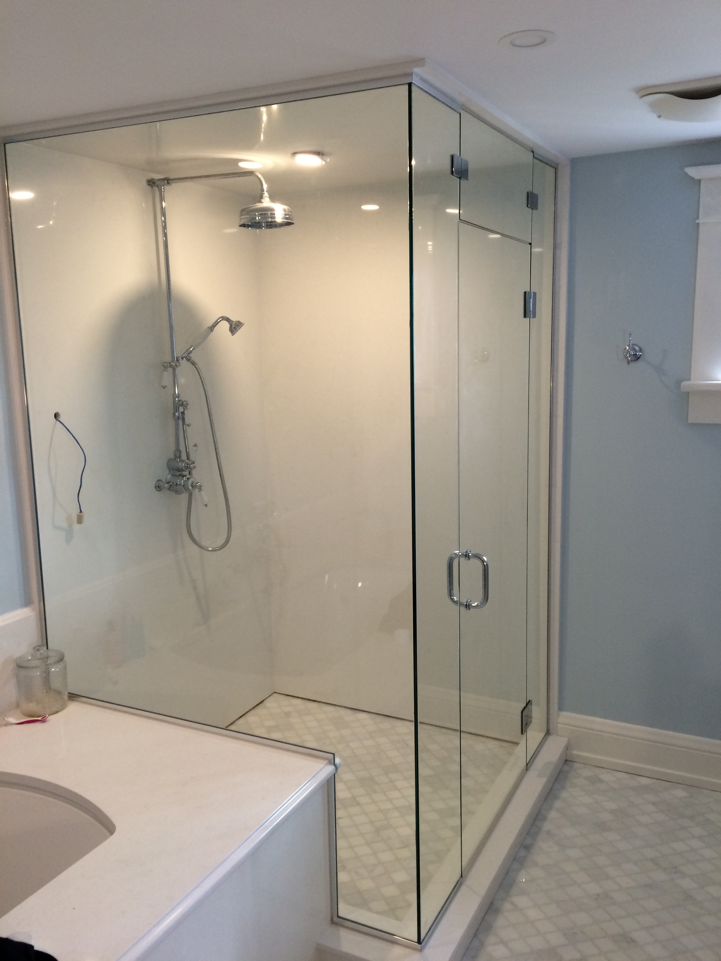    Michele, just to let you and your men know that there is not a day that I am not amazed with the wonderful job done. The glass enclosed shower is amazing, so thanks for a wonderful job. I KNOW we live in a busy world but we need to show our apprec