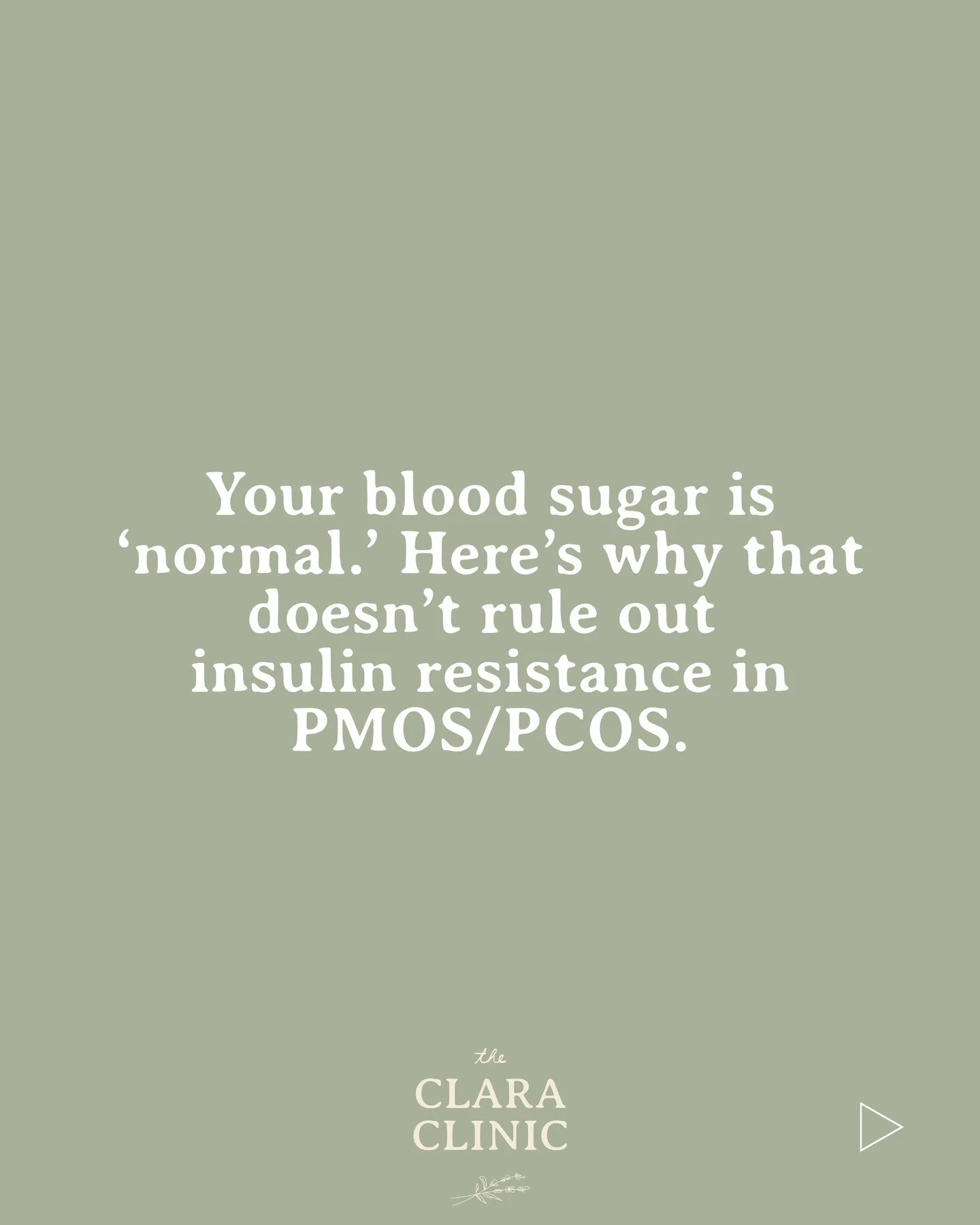 If your fasting glucose is &lsquo;normal&rsquo; but you have PMOS symptoms, insulin resistance can still be the driver &mdash; and standard bloodwork often misses it.⁠
Glucose can look perfectly fine for years while insulin works overtime behind the 