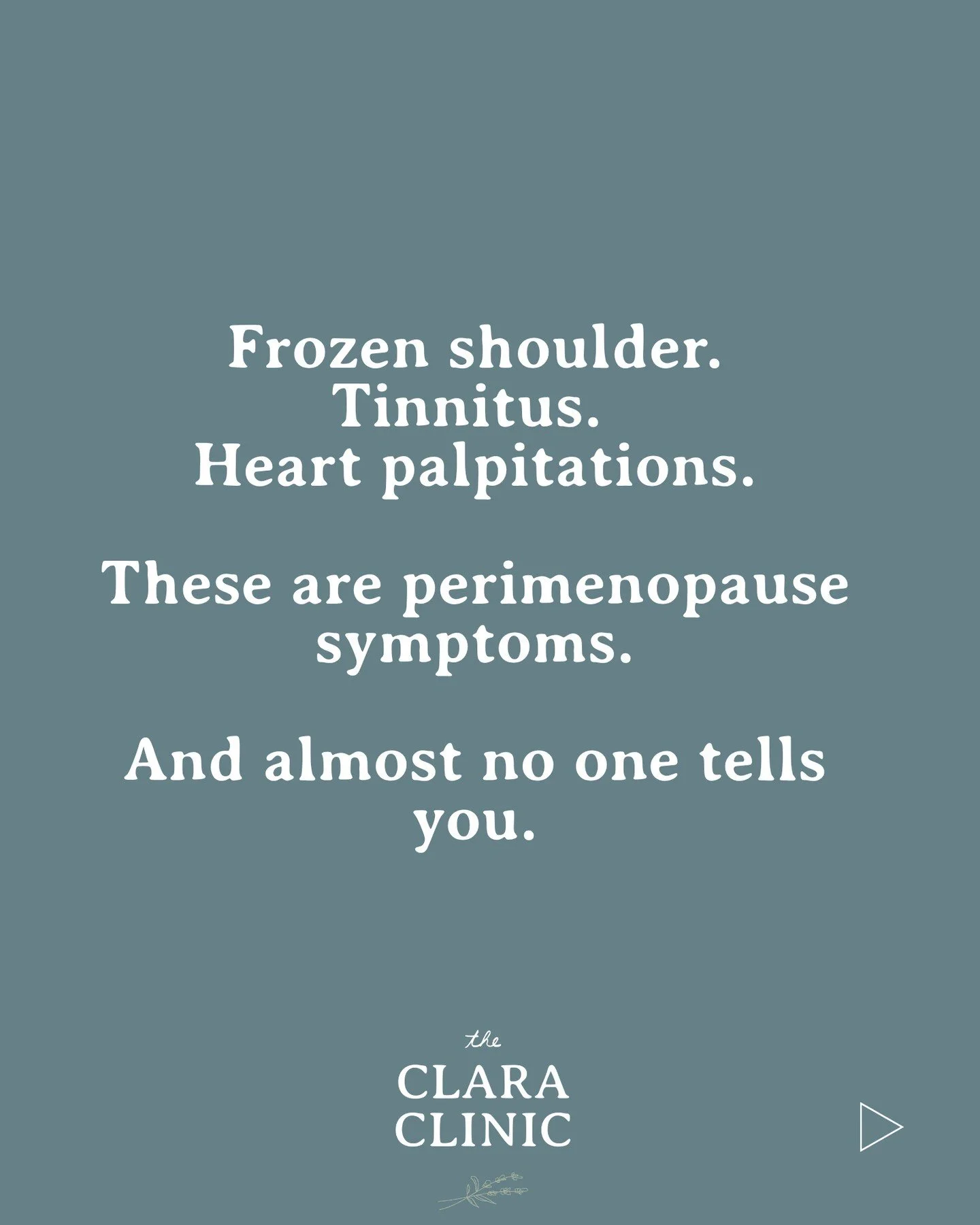 Perimenopause is so much more than hot flashes.⁠
Frozen shoulder. Tinnitus. Heart palpitations. Burning mouth. Itchy or crawling skin. Dry eyes.⁠
⁠
New sensitivities to foods, alcohol, or products you've used for years.⁠
Estrogen receptors exist thro