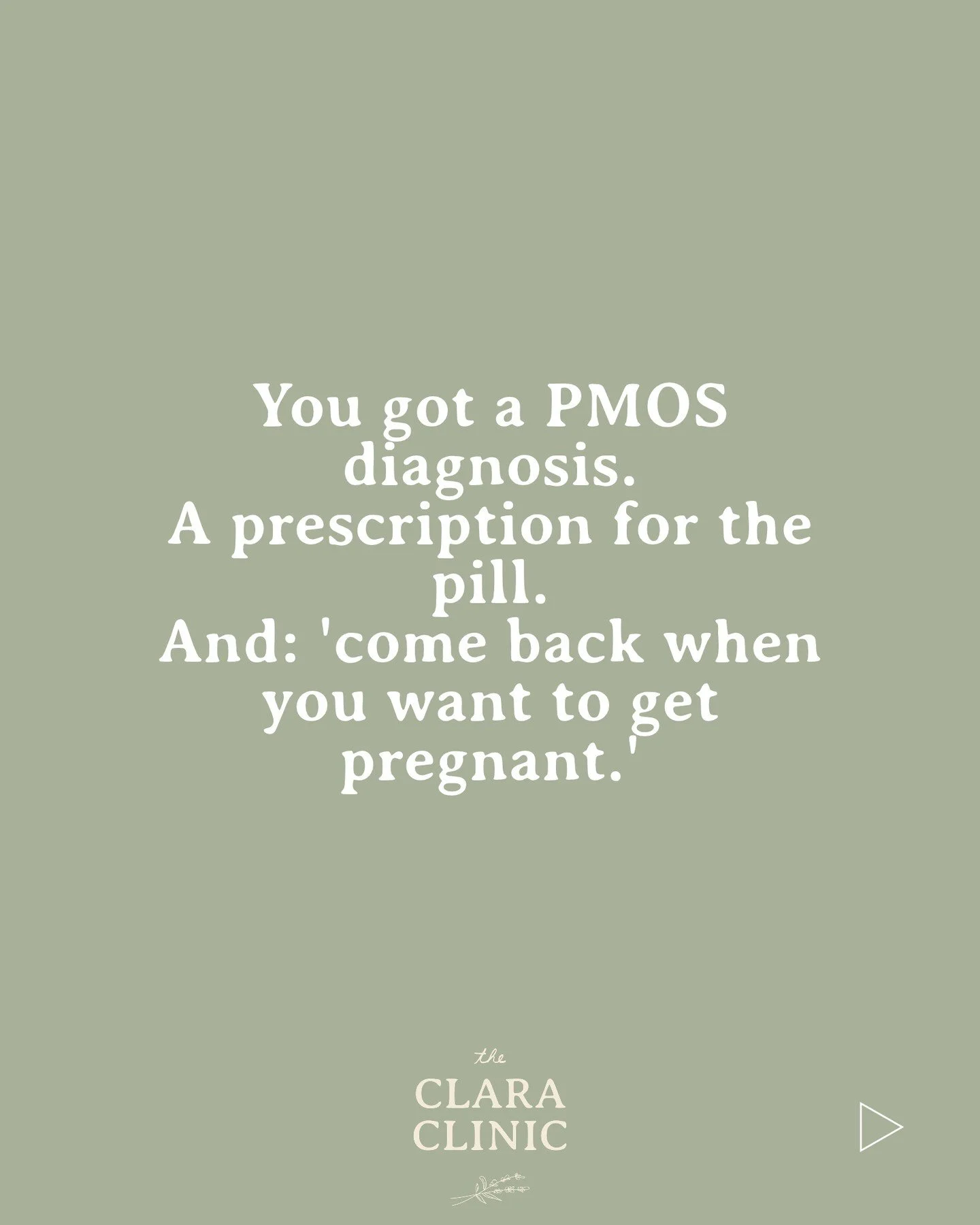 PMOS/PCOS is so often treated as only a fertility issue &mdash; a diagnosis, a prescription, and 'come back when you're ready to conceive.'⁠
⁠
But it's a complex, lifelong metabolic and hormonal condition that deserves real, ongoing care regardless o
