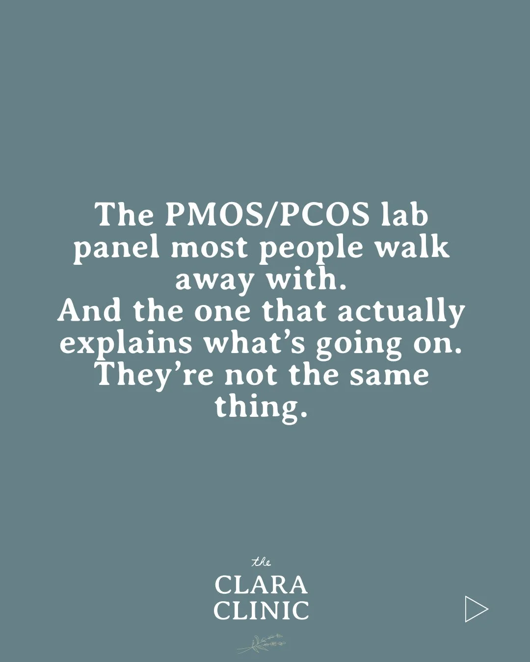 The lab panel most people receive after a PMOS/PCOS diagnosis is a starting point. It's often not the full picture.⁠
⁠
Fasting insulin alongside glucose. Free androgen index and DHEA-S. A complete thyroid panel including antibodies. Ferritin. Inflamm