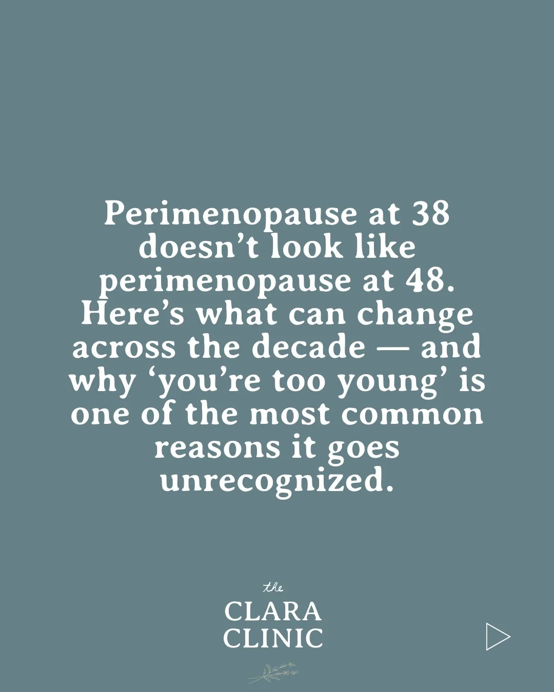 🌿 Perimenopause is a decade, not a moment. And it looks very different at 38 than it does at 48. In the early years, cycles are often still regular while progesterone quietly declines. Sleep gets lighter. PMS gets heavier. A new anxiety arrives befo