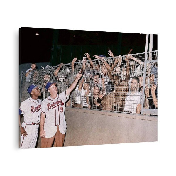 Hank Aaron & Joe Adcock 24x36 Canvas