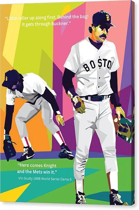 1986 World Series Game 6-Buckner-Scully 24x36 Canvas