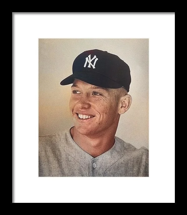 Mickey Mantle Colorized 8x10 Print-11x14 Matted & Framed