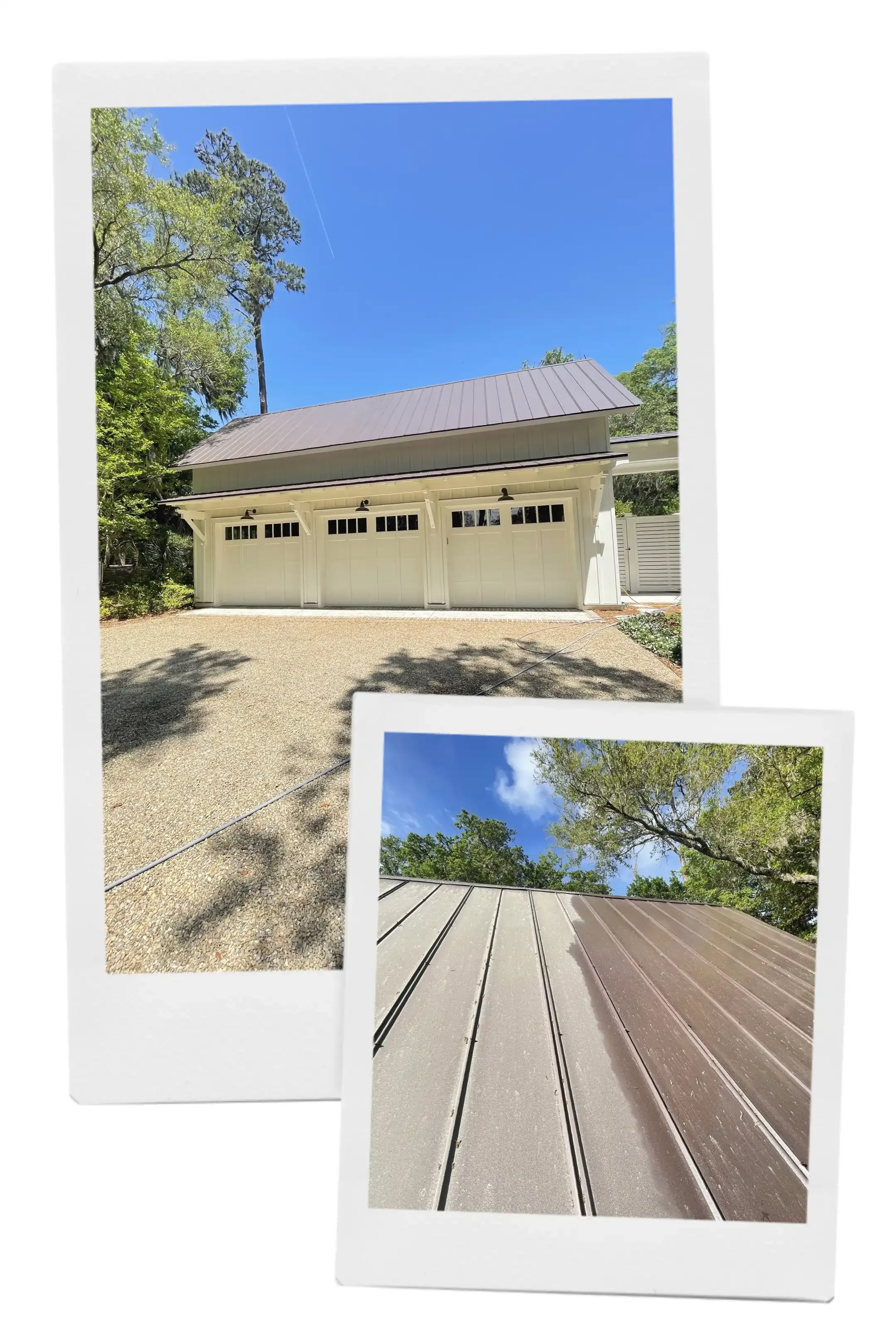 Before & After roof cleaning of metal roof