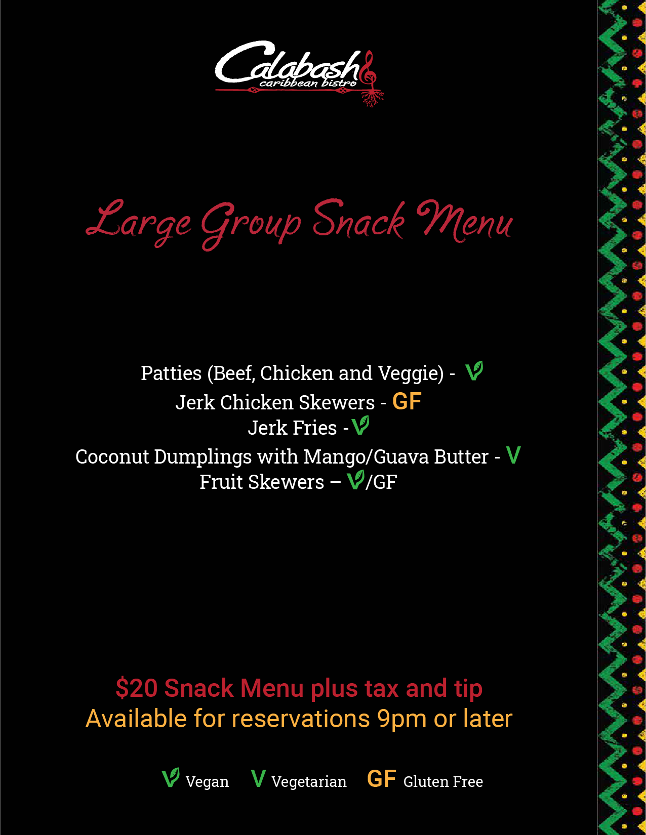 Available 9pm and later