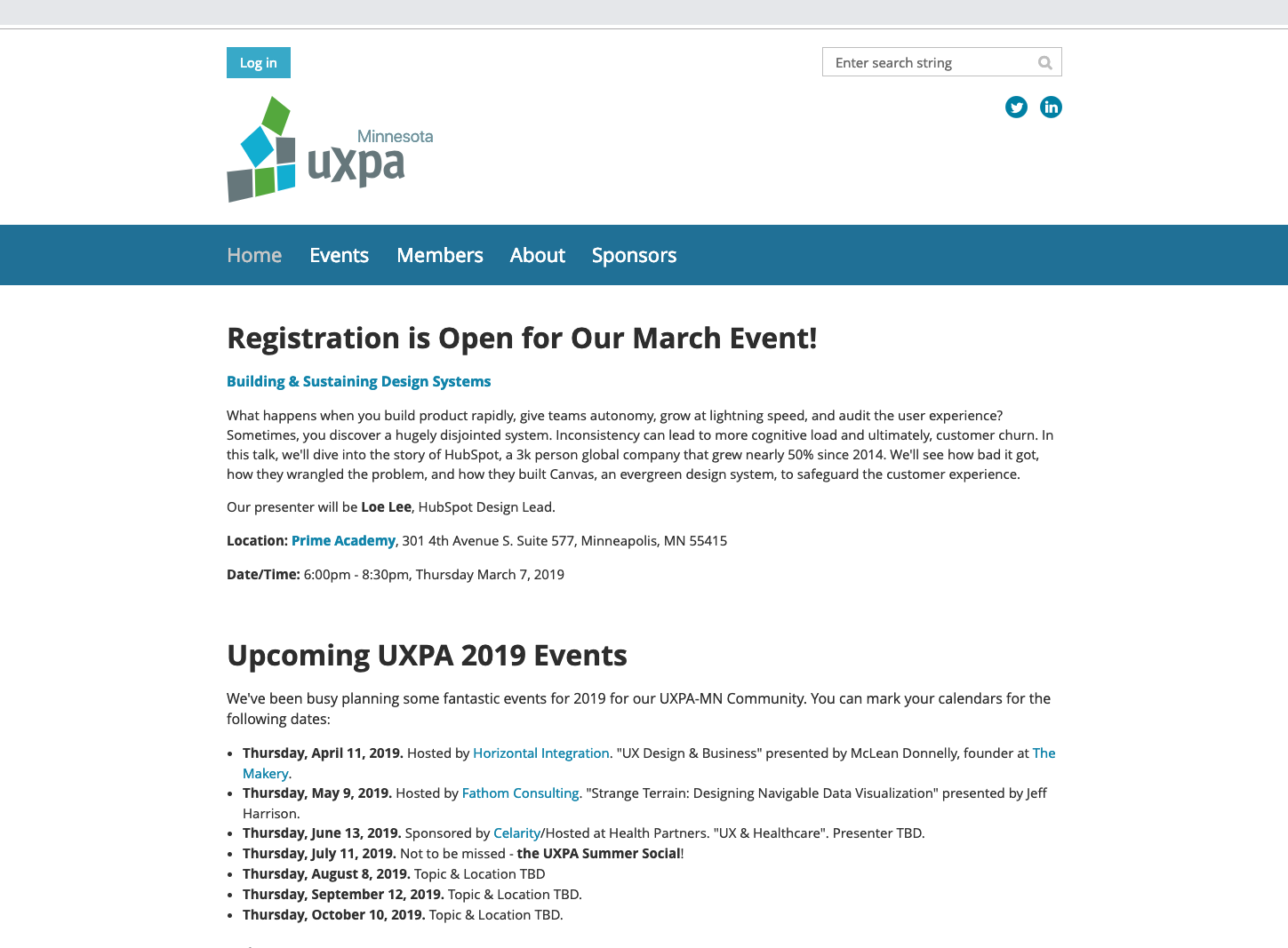UXPA MN Homepage