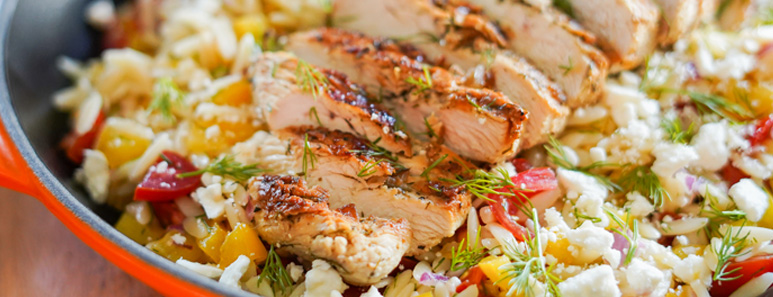 Lighter Lemon-Dill Orzo Pasta Salad With Chicken