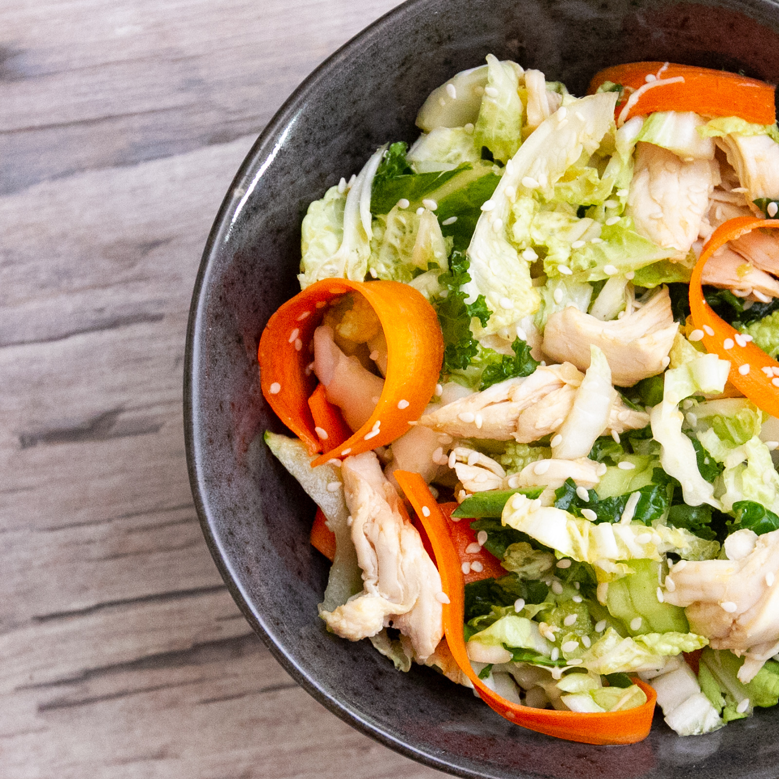 Napa Cabbage &amp; Chicken Salad With Toasted Sesame Dressing