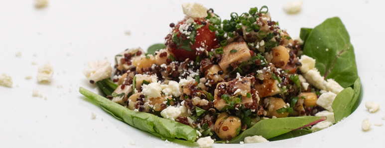 Chicken and Quinoa Salad With Feta &amp; Baby Spinach