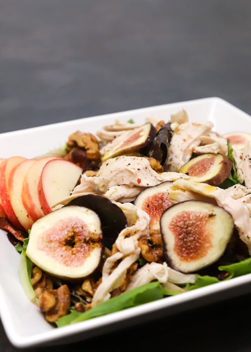 Mixed Green Salad With Figs, Walnuts and Bacon