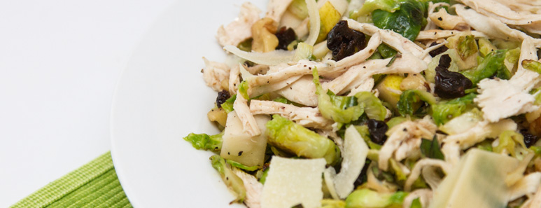Brussels Sprout Chicken Salad With Walnuts
