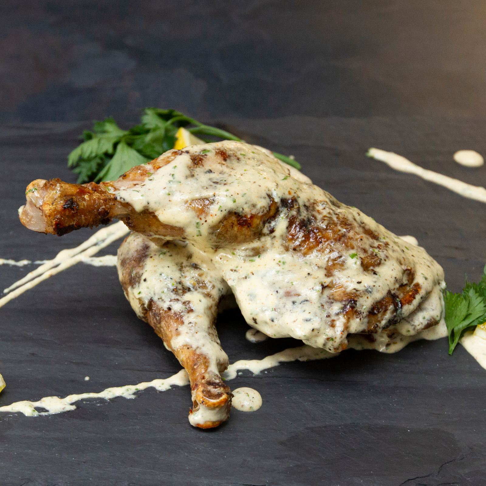 Grilled Chicken Legs With Alabama-Style White Barbecue Sauce