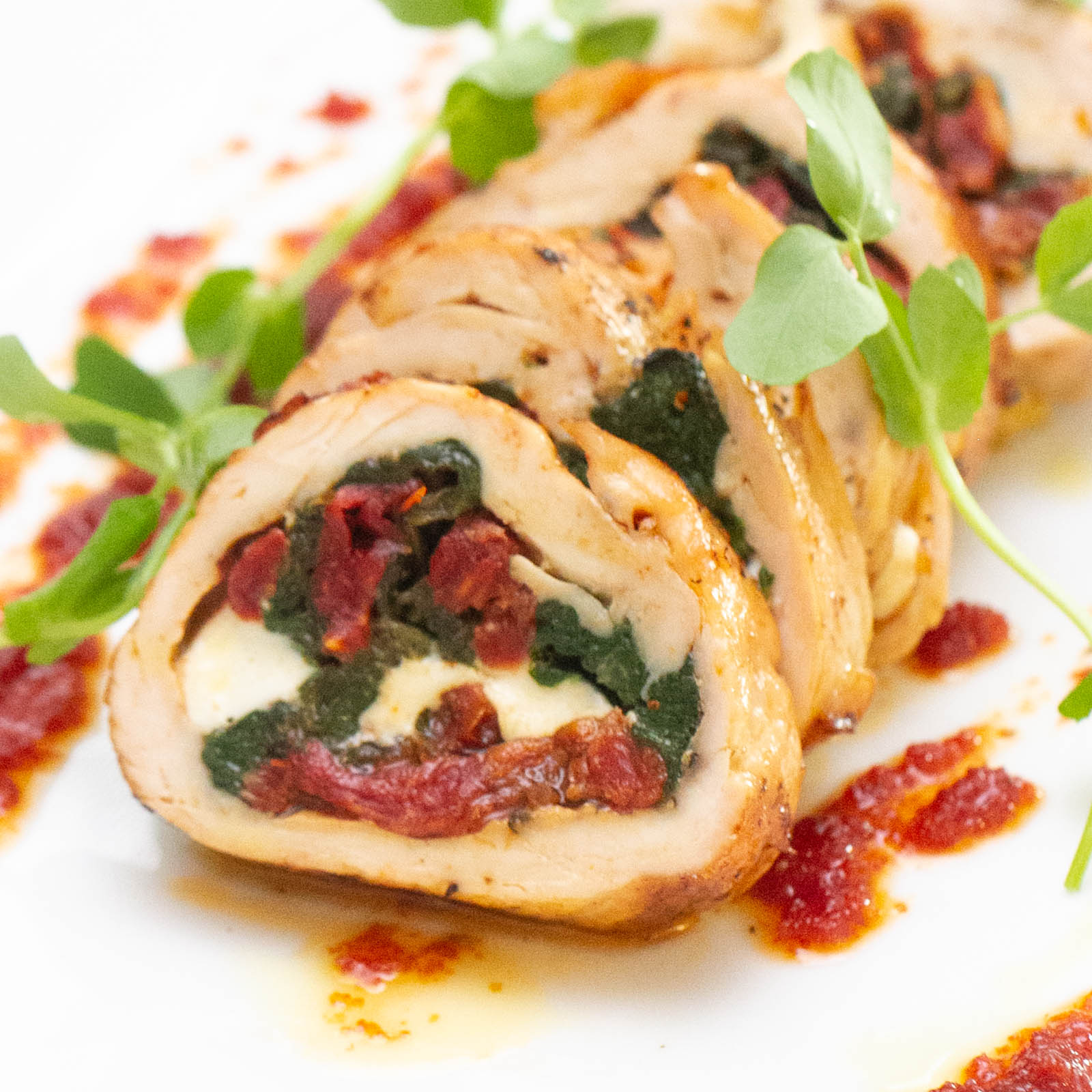 Sun-Dried Tomato &amp; Mozzarella Chicken Roulade