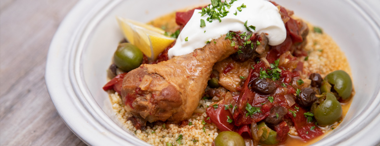 Pressure Cooker Moroccan-Spiced Chicken and Couscous