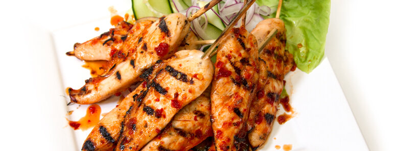 Grilled Honey, Lime & Sriracha Chicken Skewers