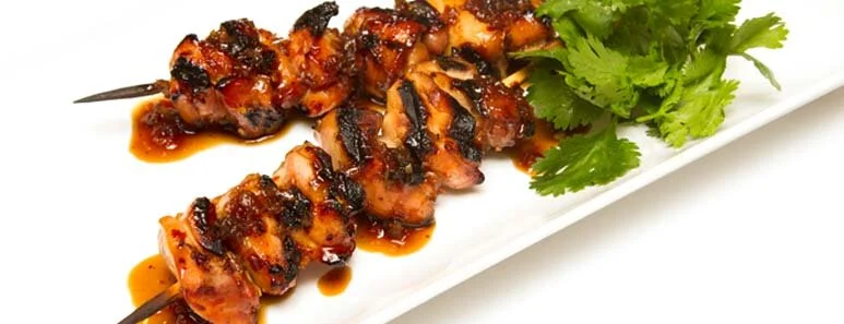 Honey-Porter Glazed Chicken Skewers