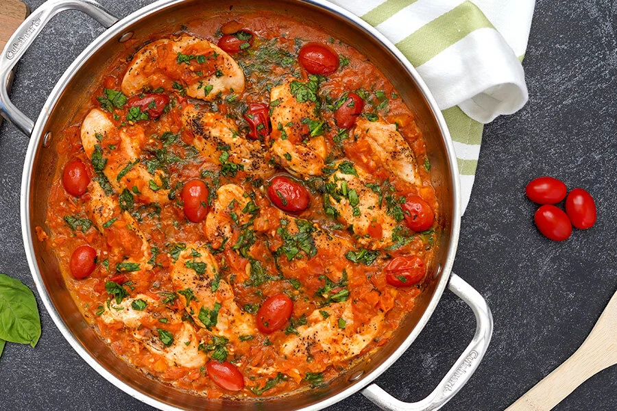 Creamy Garlic-Tomato Basil Chicken Tenders